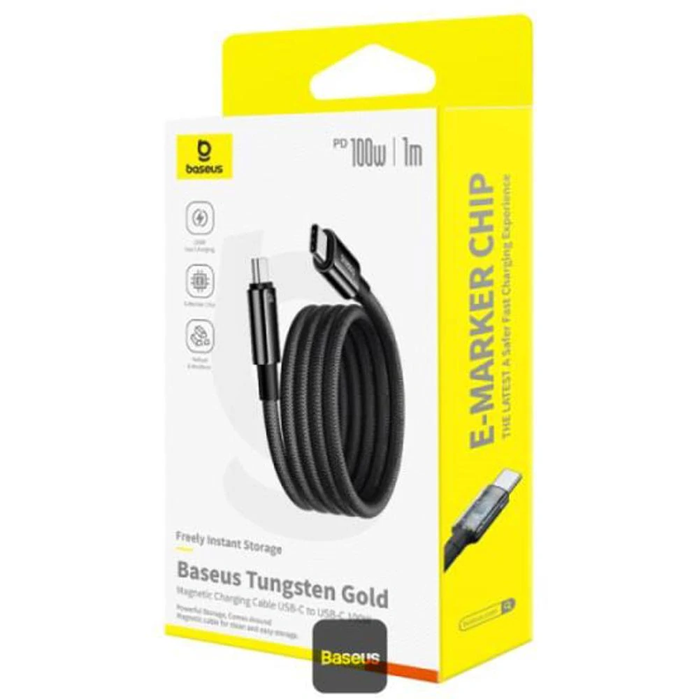 Magnet. kabel USB-C/USB-C 1m 100W černý