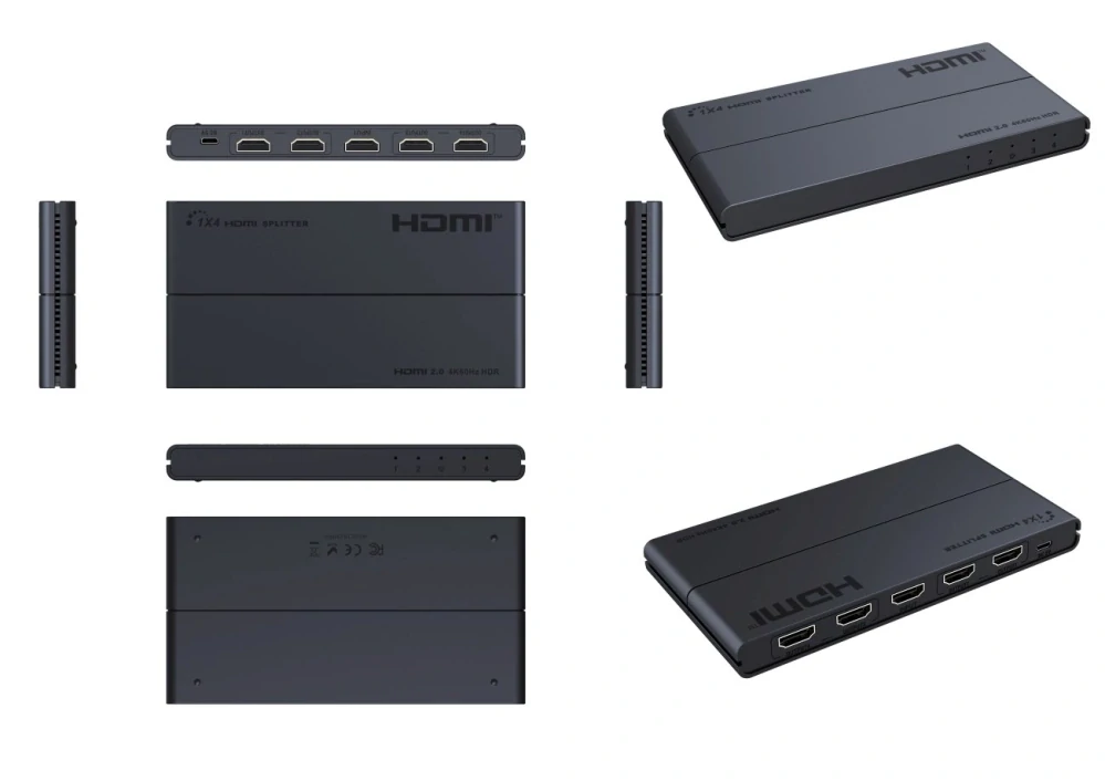 PremiumCord HDMI 2.0 splitter 1-4 porty, 4K x 2K/60Hz, FULL HD, 3D,podpora HDR