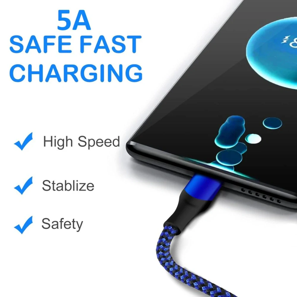 PremiumCord Super fast charging 5A kabel USB-C - USB 2.0 A bavlněný oplet 0,5m
