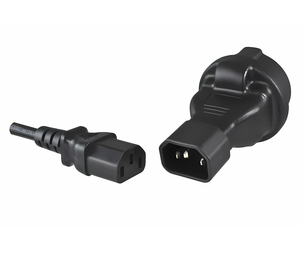 Adaptér IEC C14 male na SCHUKO CEE 7/3 female, napětí 230V, max.proud 10A