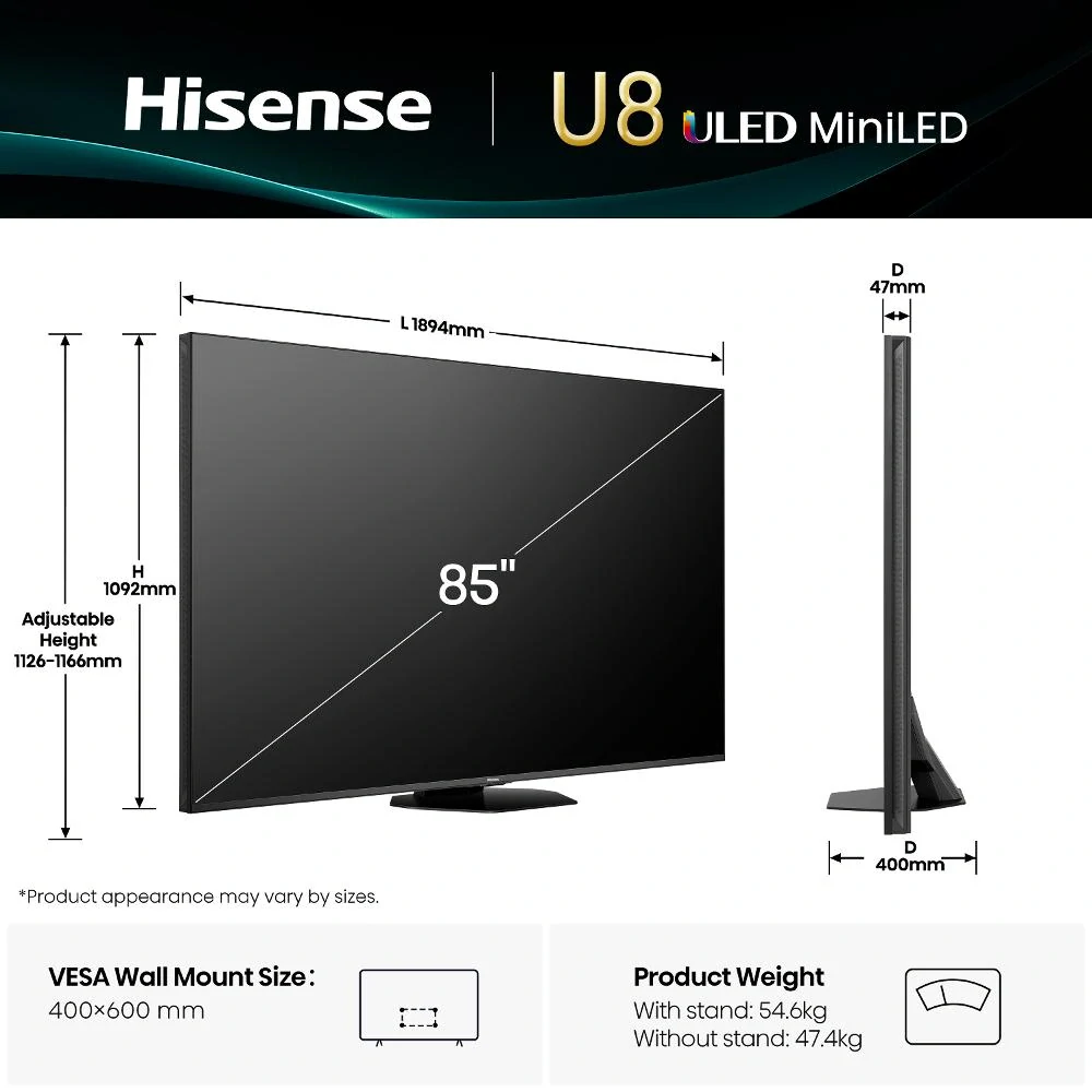 85U8Q Mini LED QLED TV HISENSE