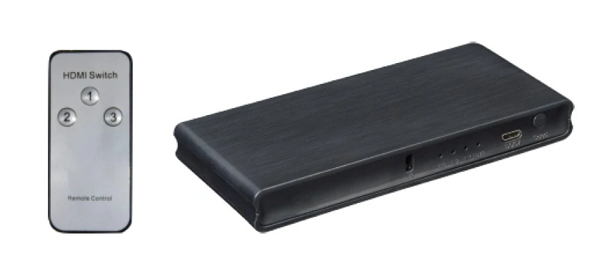 PremiumCord 4K@60Hz HDMI switch 3:1 plastový s dálkovým ovladačem