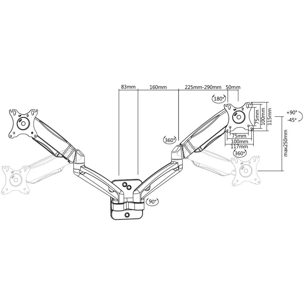 SOS 1820 PLYN. DRŽÁK MONIT. DUAL STELL