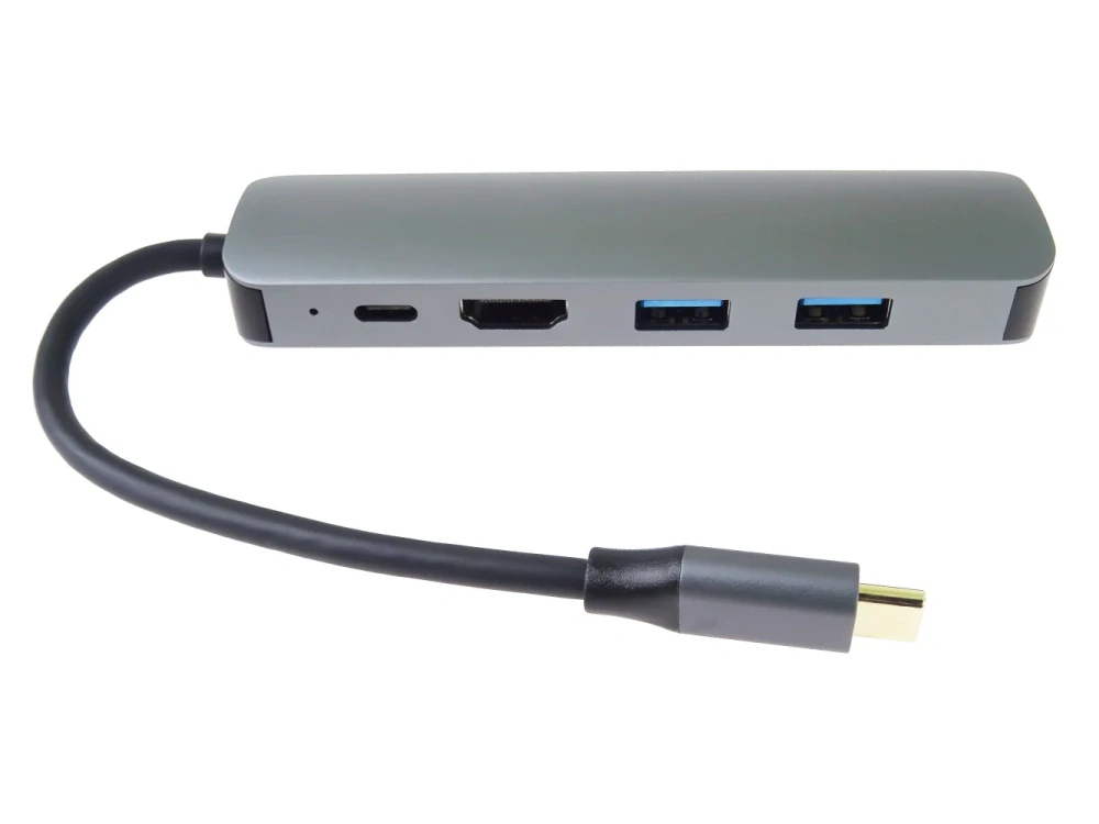 PremiumCord USB-C na HDMI + 2x USB3.2 + PD 100W+ RJ45 10/100/1000Mbps adaptér