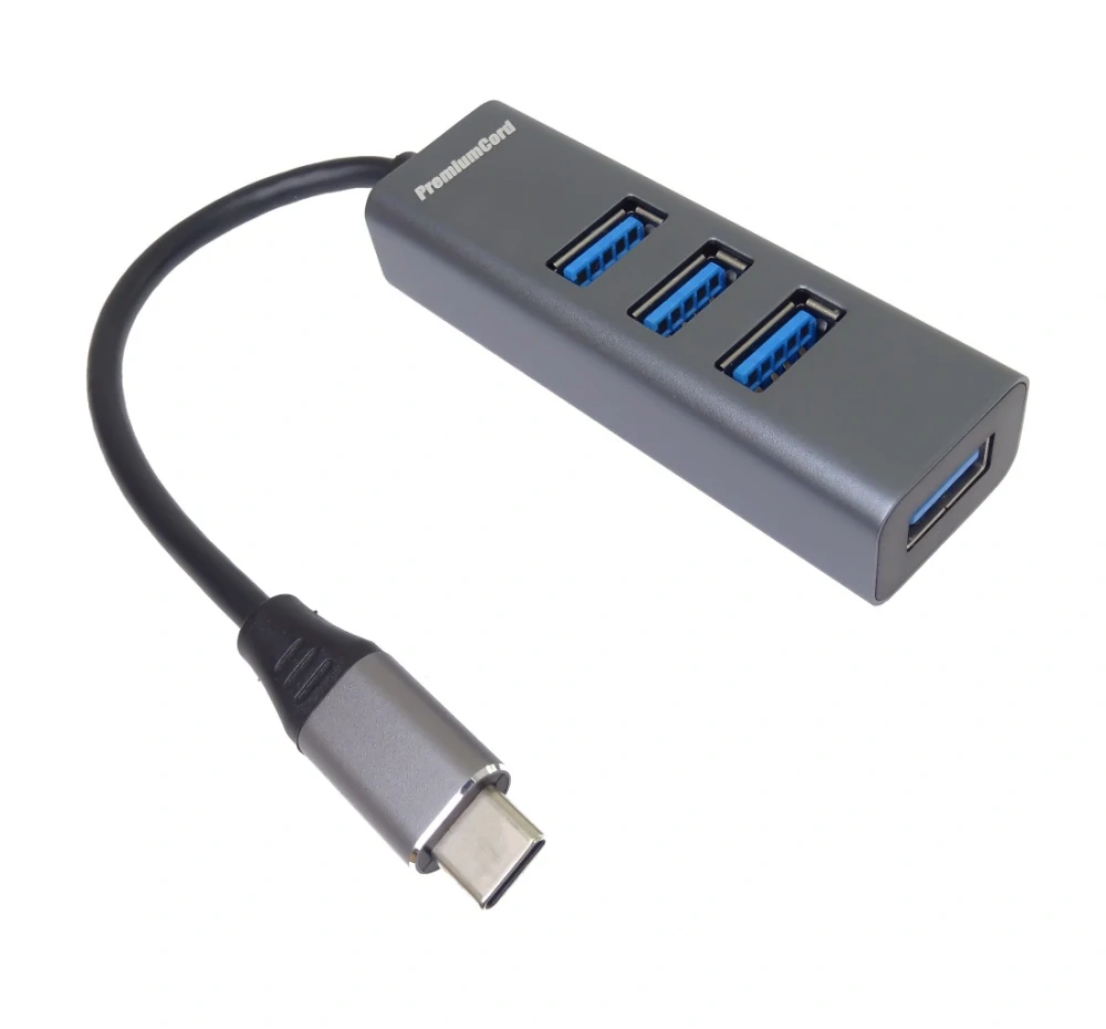 PremiumCord 5G SuperSpeed USB Hub Type C na 4x USB 3.2 Gen 1