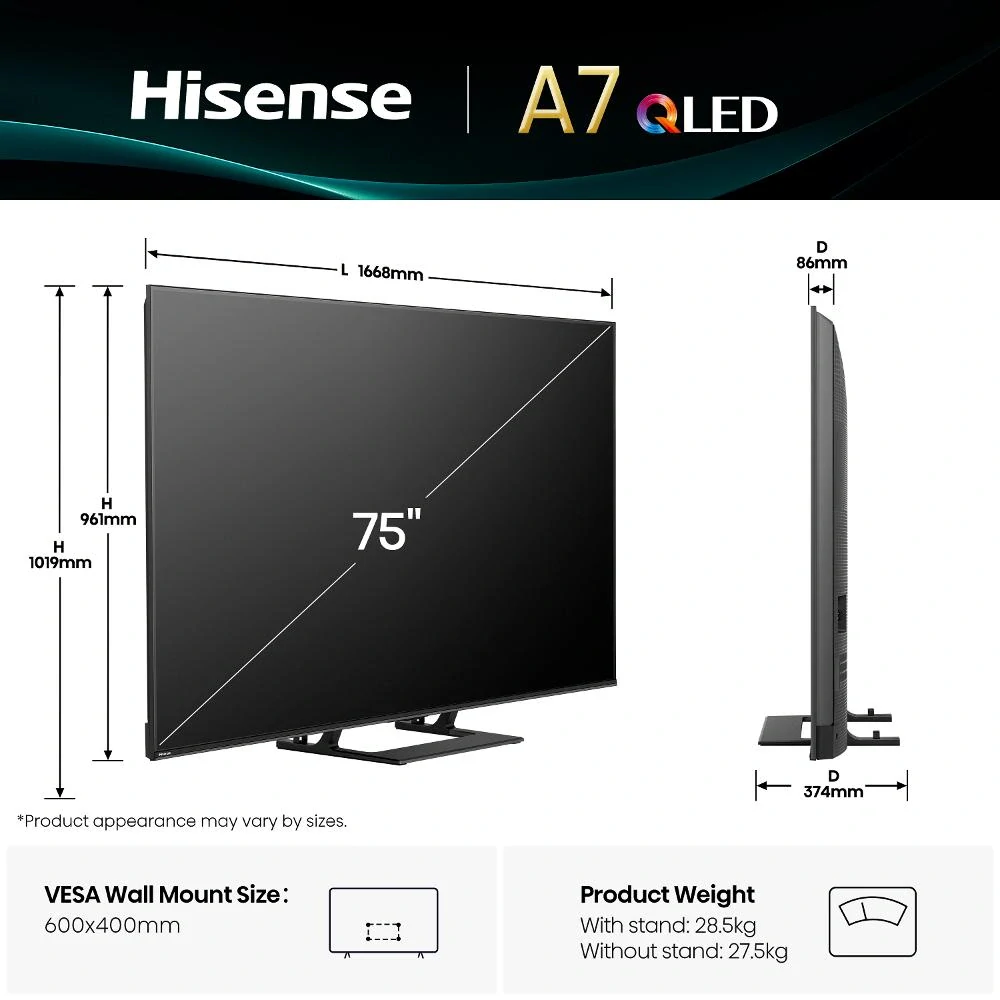 75A7Q QLED TV HISENSE