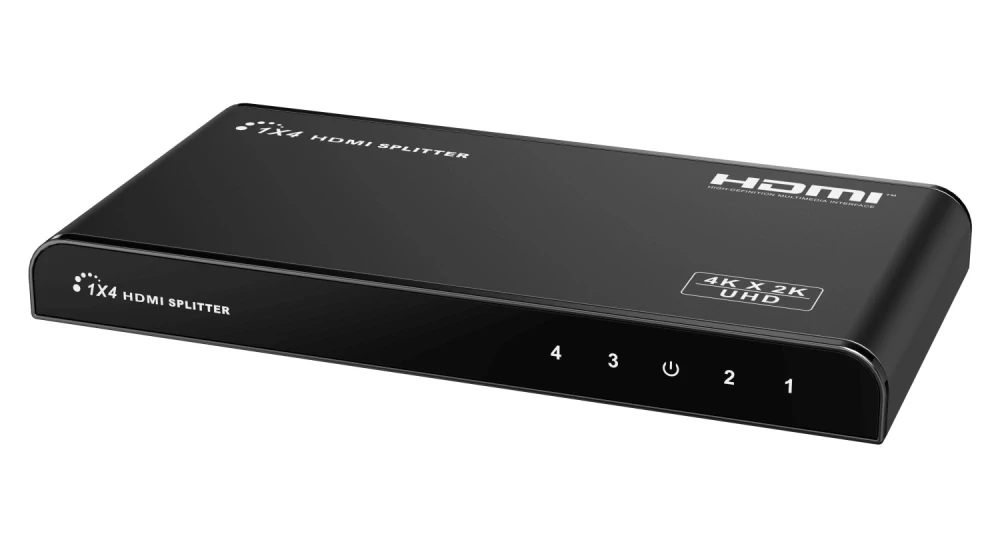 PremiumCord HDMI 2.0 splitter 1-4 porty, 4K x 2K/60Hz, FULL HD, 3D, černý