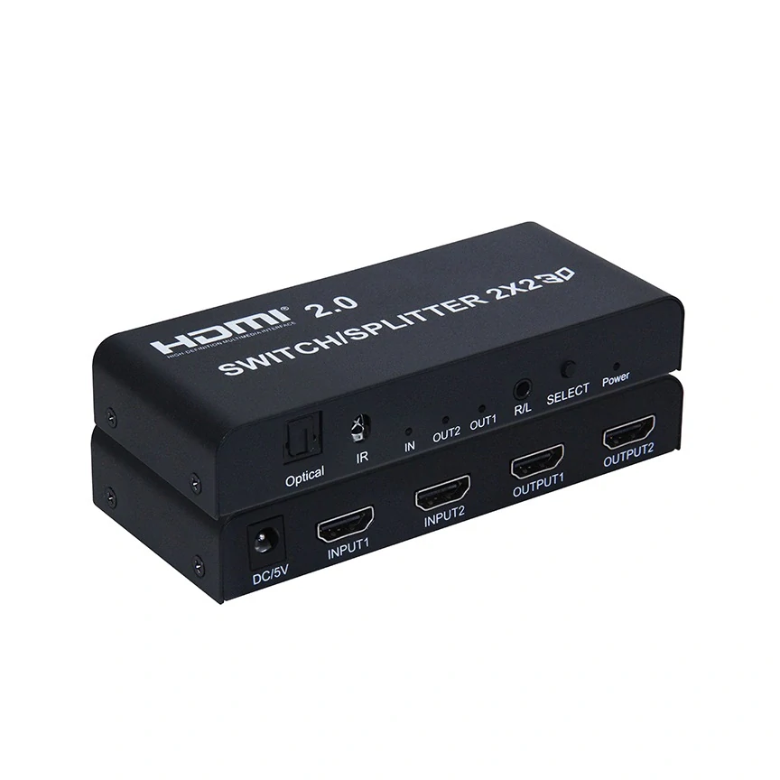 PremiumCord HDMI switch 2:2 , 4K@60Hz, 1080p s dálkovým ovladačem