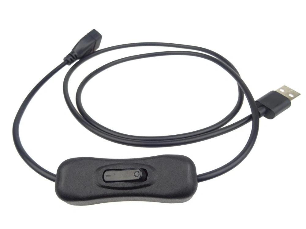 PremiumCord USB 2.0 kabel prodlužovací s vypínačem, A male- A female,1m černá