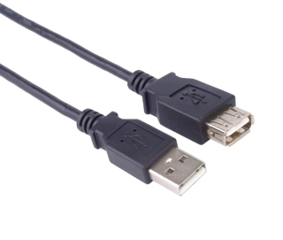 PremiumCord USB 2.0 kabel prodlužovací, A-A, 2m černá