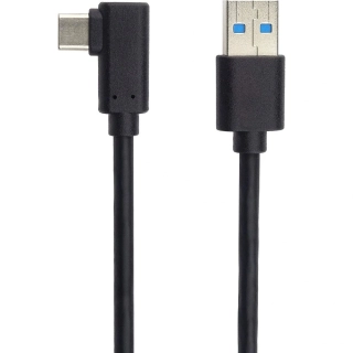 PremiumCord Kabel USB typ C/M zahnutý konektor 90° - USB 3.0 A/M, 50cm
