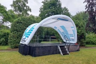 Pronájem - Mobilní obloukové zastřešení + podium 6x4m