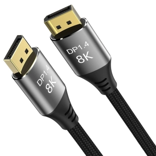 PremiumCord DisplayPort 1.4 přípojný kabel 32,4Gbit/s, rozlišení 8K, kovové a zlacené konektory, 5m