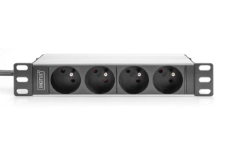 DIGITUS Panel napájecí do 10" racku, zásuvka s kolíkem 4x250V, 1U
