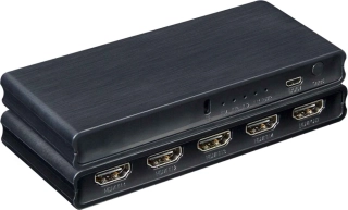 PremiumCord 4K@60Hz HDMI switch 4:1 plastový s dálkovým ovladačem