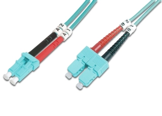 DIGITUS Fiber Optic Patch Cord, LC/SC Multimode 50/125 µ, OM3, Duplex, 3m