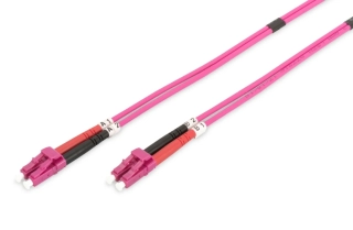 DIGITUS Fiber Optic Patch Cord, LC/LC Multimode 50/125 µ, OM4, Duplex, 1m