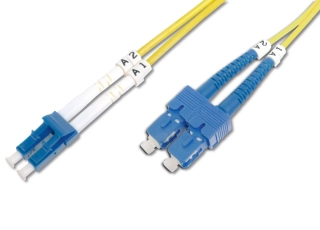 DIGITUS Fiber Optic Patch Cord, LC to SC Singlemode 09/125 µ, Duplex Length 1m