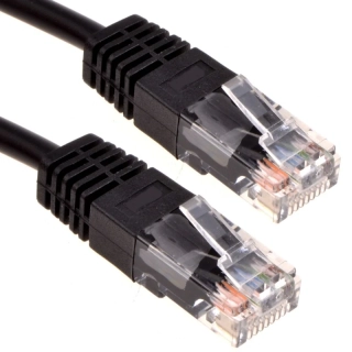 Černý síťový kabel Ethernet RJ45 Cat5e UTP 2 m - POUŽITÝ
