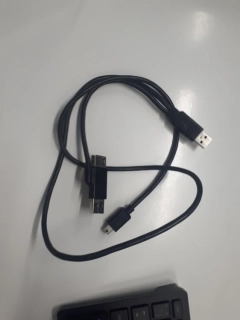 Propojovací kabel USB (A samice + A samec → Mini USB B samec), 1 m černý - POUŽITÉ