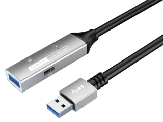 PremiumCord USB 3.2 repeater a prodlužovací kabel Male-Female, 5Gbps Aluminium 30m