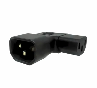 Adaptér úhlový na stranu IEC C13 female na IEC C14 male, napětí 230V, max.proud 10A