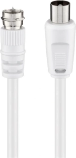 Redukční kabel SAT/anténa (<70 dB), dvojitě stíněný, F male > antenní IEC male 5m