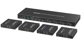 PremiumCord HDMI2.0 Matrix Extender Switch 4:4 , rozlišení 4K@60Hz, HDR YUV4:4:4