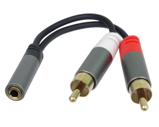 PremiumCord HQ Kabel Jack 3.5mm Female - 2x CINCH Male 15cm