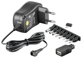 goobay Univerzální napájecí adaptér 230V/3-12V stejnosměrný 1000mA